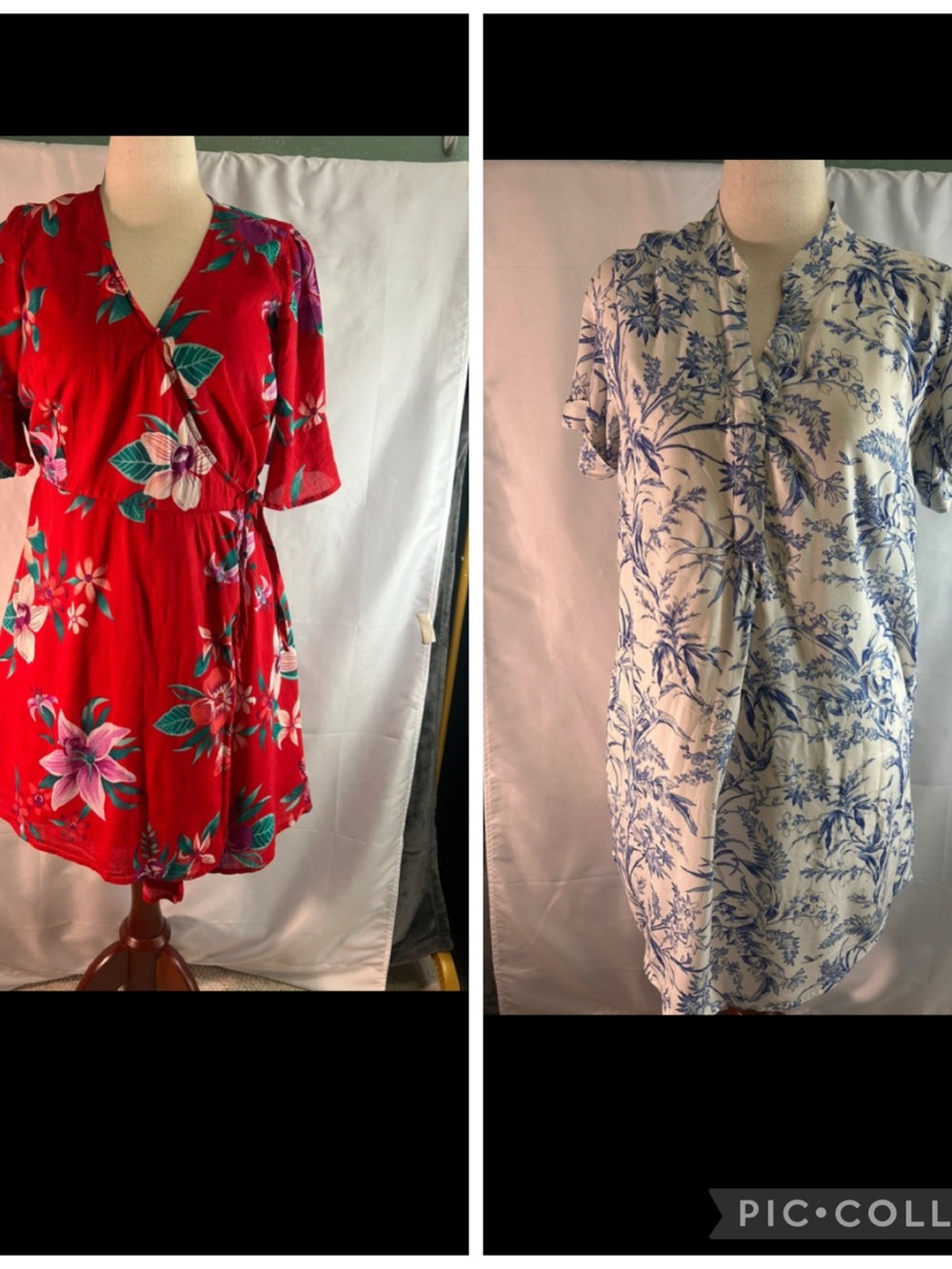 GAP Red Floral Wrap Mini Dress